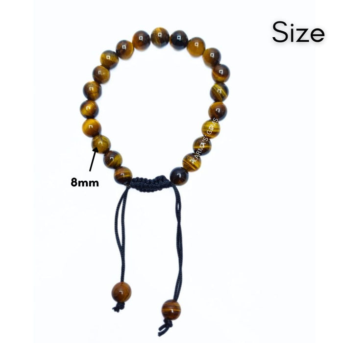 Bracelet en fil avec perles en œil de tigre de 8 mm