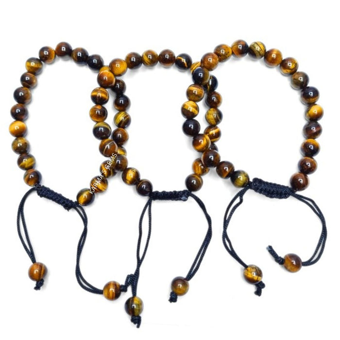 Bracelet en fil avec perles en œil de tigre de 8 mm