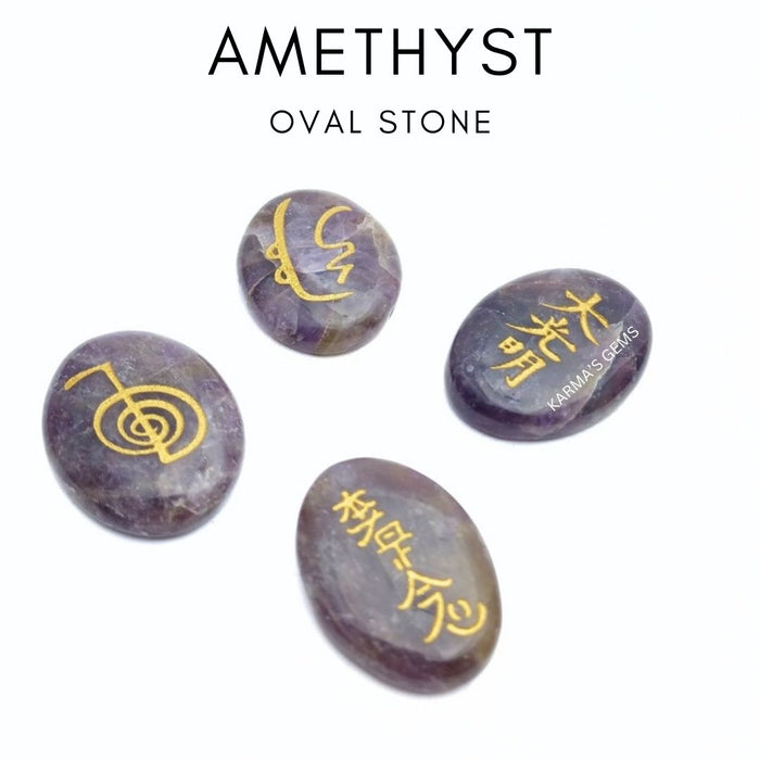 Gravur ovaler Amethyststein