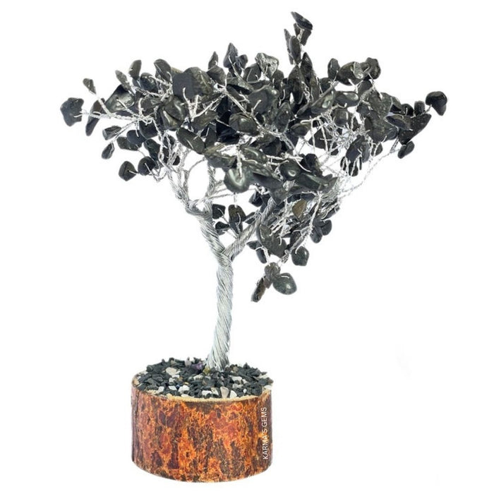 300 Perlen schwarzer Obsidian Stein Draht Baum