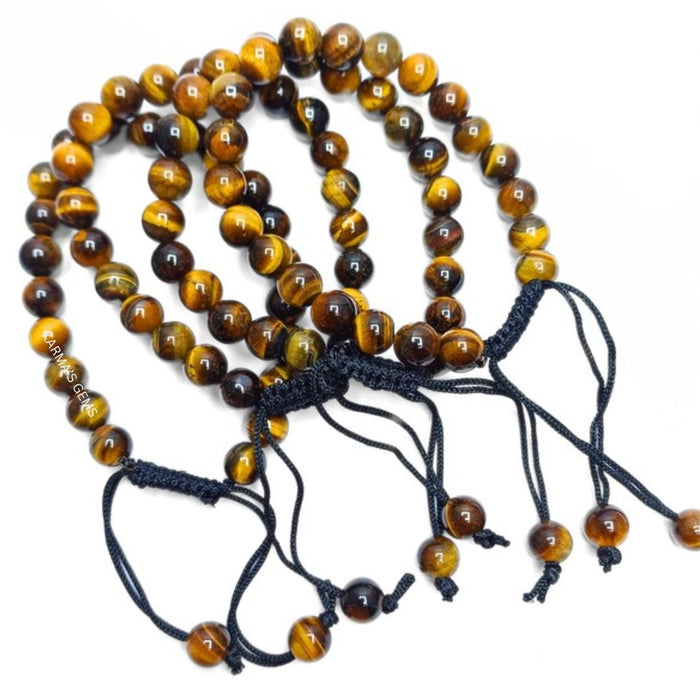 Bracelet en fil avec perles en œil de tigre de 8 mm