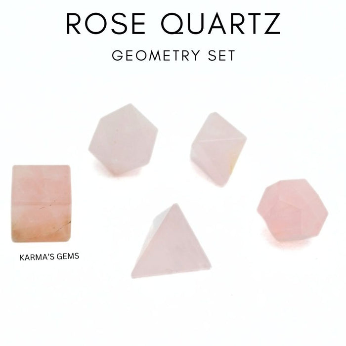 5-teiliges Rosenquarz-Geometrie-Set