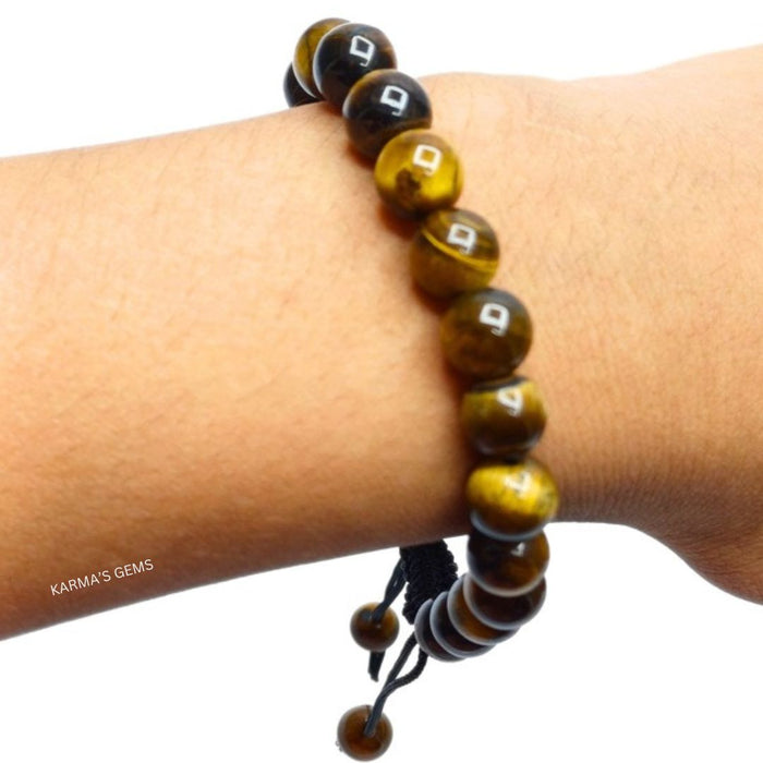 Bracelet en fil avec perles en œil de tigre de 8 mm