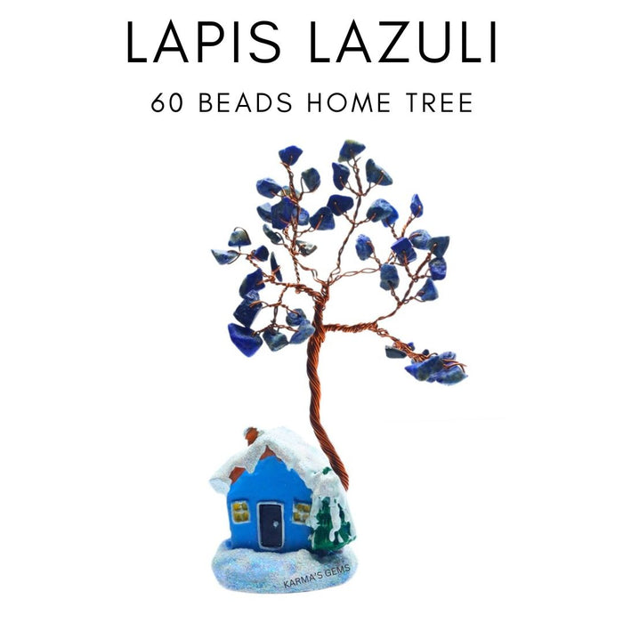 60 PERLES DE CRISTAL LAPIS LAZULI HOME TREE