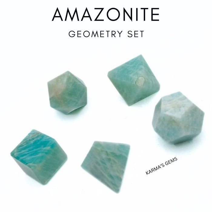 5-teiliges Amazonit-Geometrie-Set