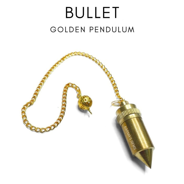 GOLDENES 3-TEILIGES PENDEL MIT OFFENER KAMMER UND SPITZER KUGEL