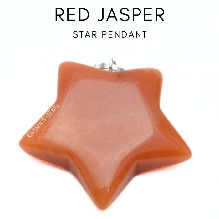 PENDENTIF ÉTOILE EN JASPE ROUGE