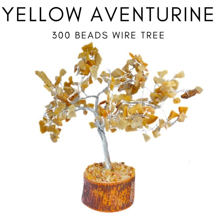300 PERLES DE PIERRE D'AVENTURINE JAUNE EN FIL D'ARBRE