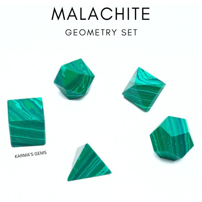 5-teiliges Malachit-Geometrie-Set