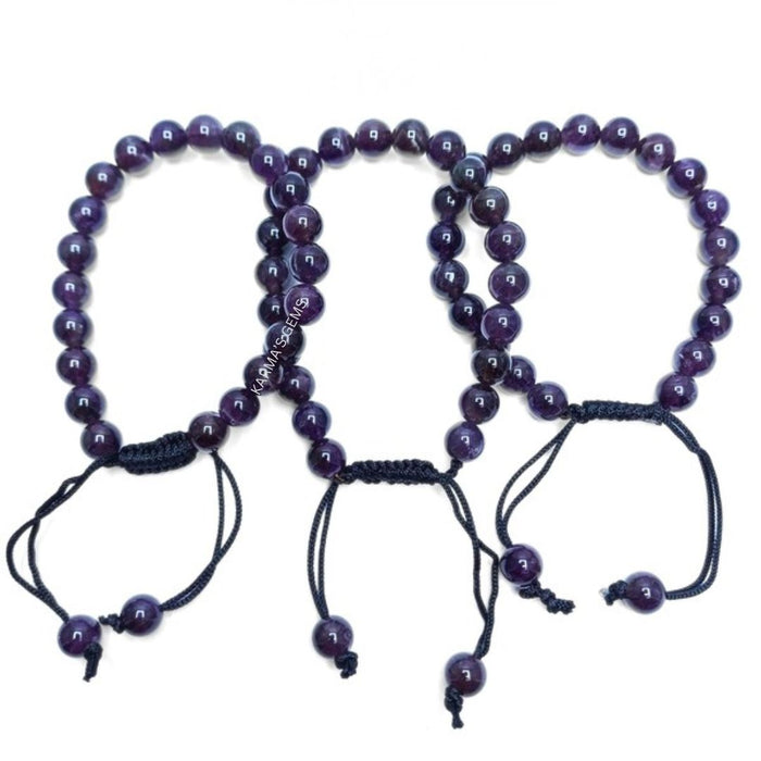 8 MM PERLEN AMETHYST STRING ARMBAND