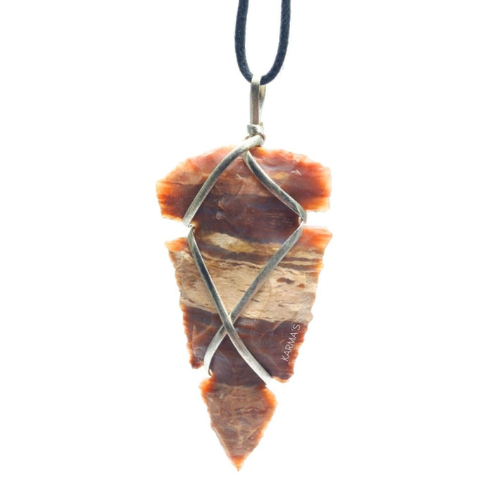 1" TO 1.5" FANCY JASPER SPEARHEAD ARROWHEAD PENDANT