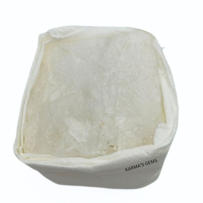 1 PIECE FLAT WRAPPED WHITE QUARTZ ROUGH STONE