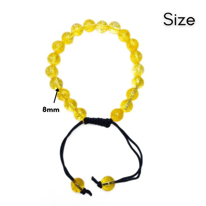 Bracelet en fil de citrine avec perles de 8 mm