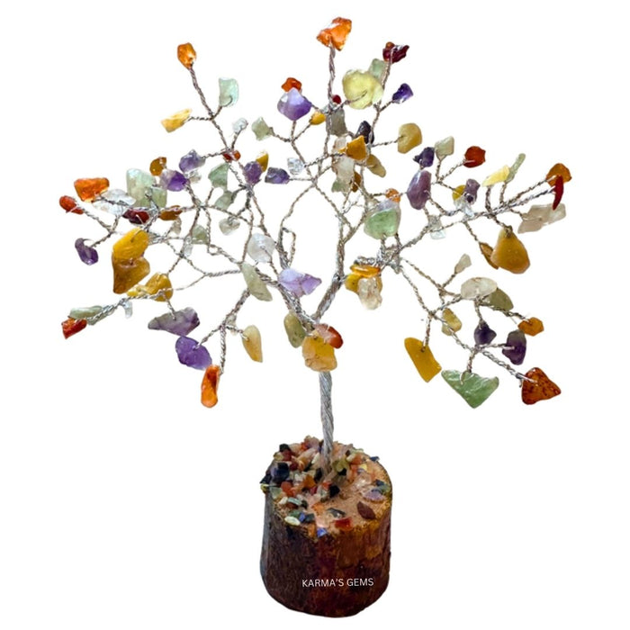 100 BEADS MULTI COLOUR STONE WIRE TREE