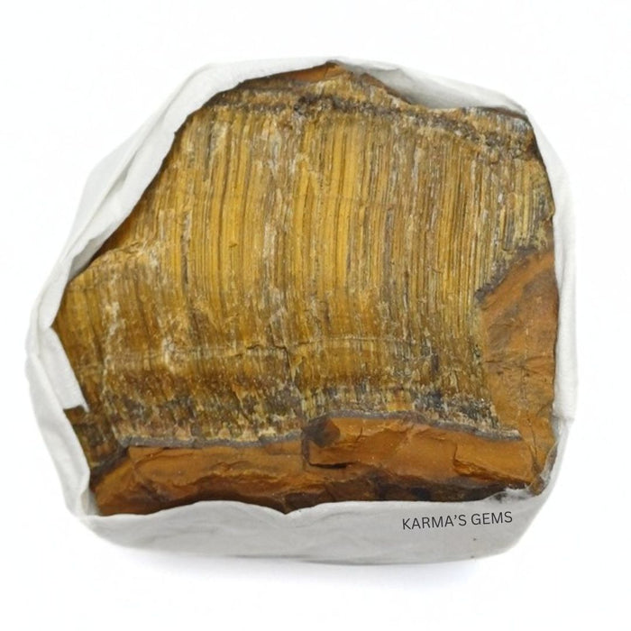 1 PIECE FLAT WRAPPED TIGER EYE ROUGH STONE