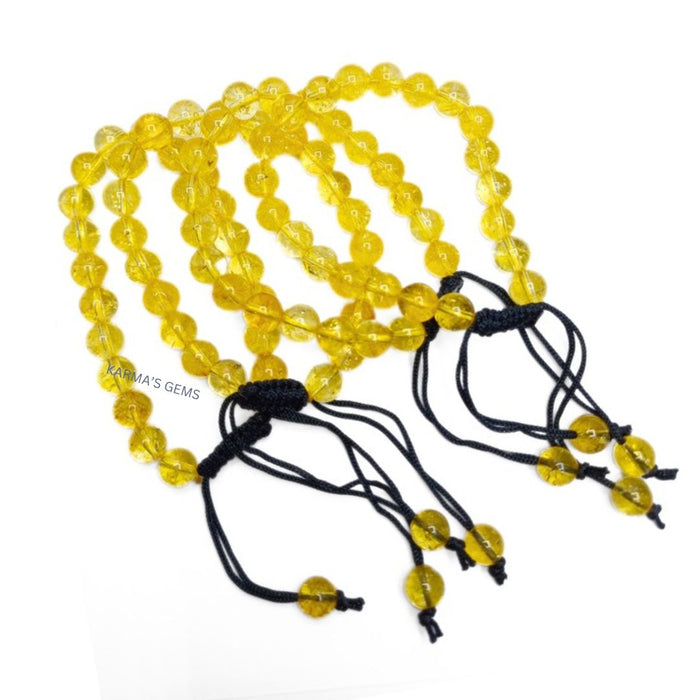 Bracelet en fil de citrine avec perles de 8 mm