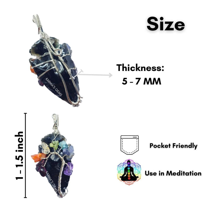 Anhänger mit Pfeilspitze aus schwarzem Obsidian