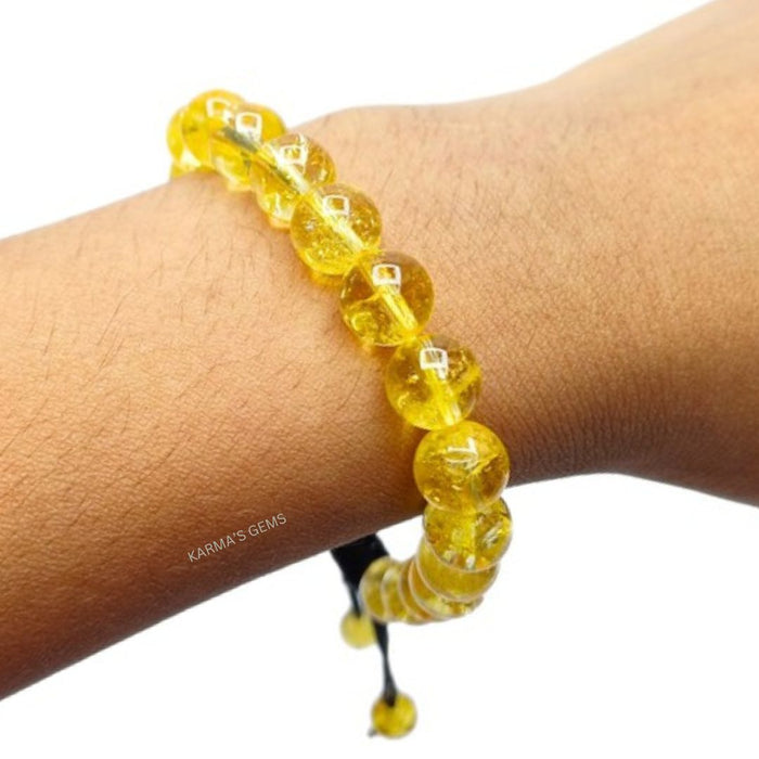 Bracelet en fil de citrine avec perles de 8 mm
