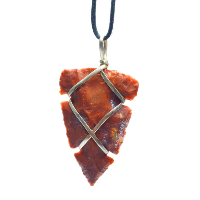 1" TO 1.5" FANCY JASPER SPEARHEAD ARROWHEAD PENDANT