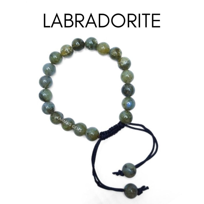 8 MM PERLEN LABRADORIT STRING ARMBAND