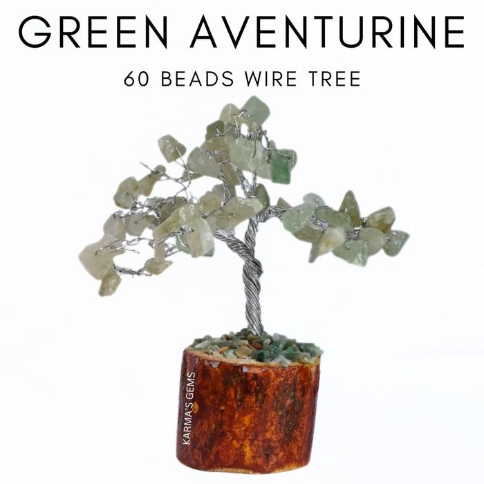 60 PERLES DE PIERRE D'AVENTURINE VERTE FIL ARBRE