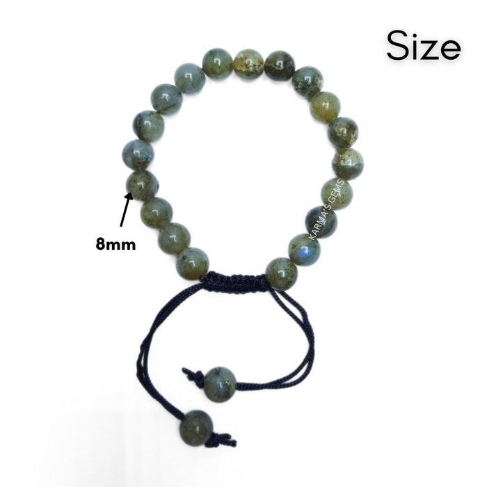 Bracelet en fil de labradorite avec perles de 8 mm