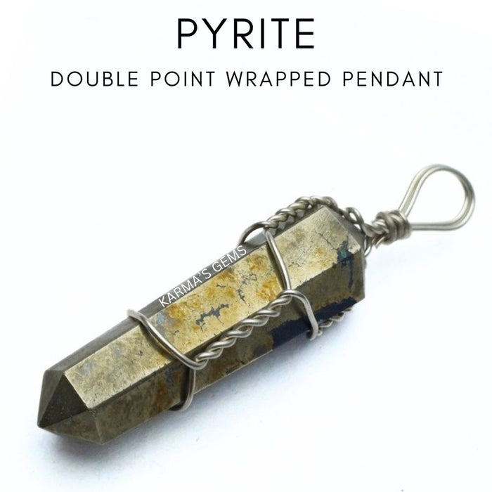 DOUBLE POINT PYRITE WRAPPED PENDANT