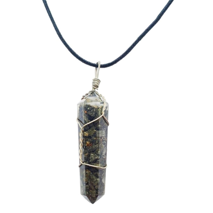 PENDENTIF ENROULÉ DE PYRITE À DOUBLE TERMINAISON