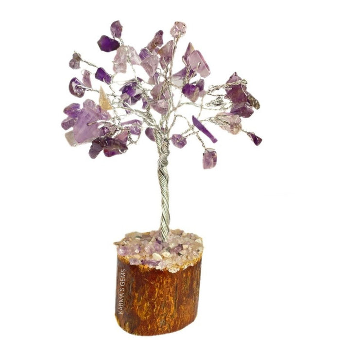 60 BEADS AMETHYST STONE WIRE TREE