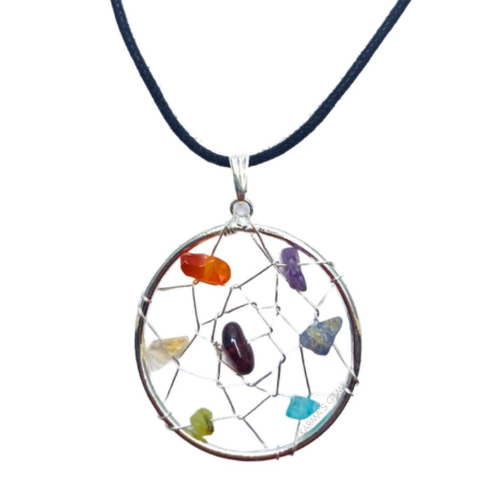 SPYDER CAGE SEVEN CHAKRA STONE PENDANT