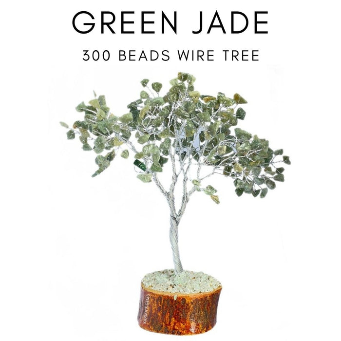 300 PERLES DE PIERRE DE JADE VERTE FIL ARBRE