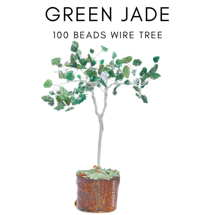100 PERLES DE PIERRE DE JADE VERTE FIL ARBRE