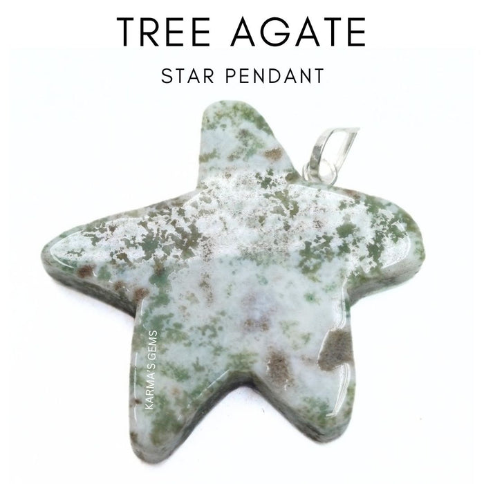 TREE AGATE STAR PENDANT