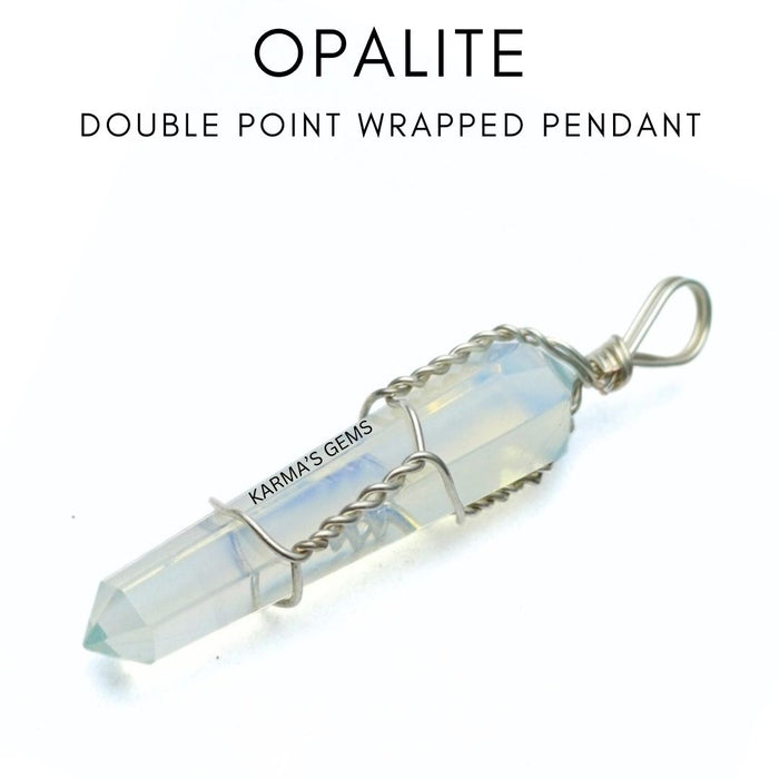 DOUBLE POINT OPALITE WRAPPED PENDANT