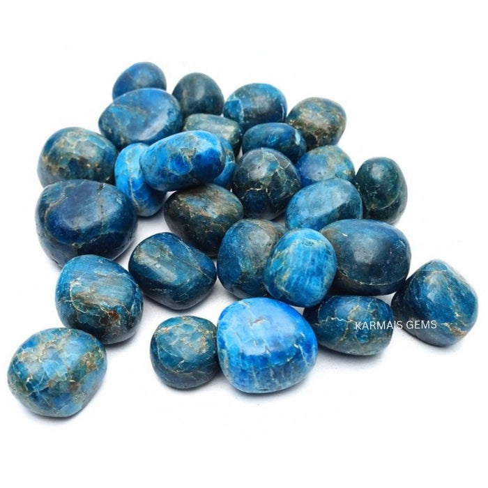 15 TO 25 MM BLUE APATITE POLISH TUMBLED STONE
