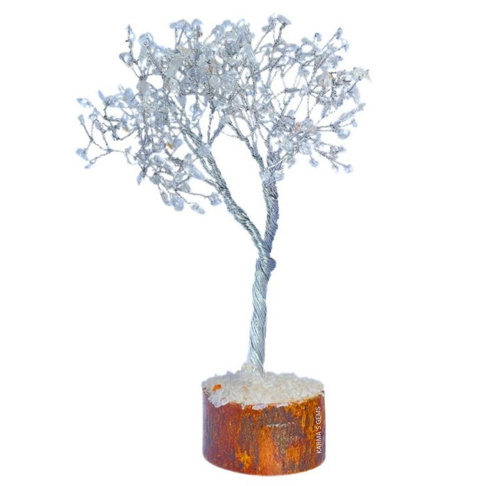 300 PERLES DE PIERRE DE QUARTZ TRANSPARENT EN FIL D'ARBRE