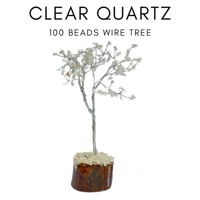 100 PERLES DE QUARTZ CLAIR EN FIL D'ARBRE