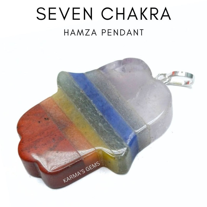 SEVEN CHAKRA HAMSA PENDANT