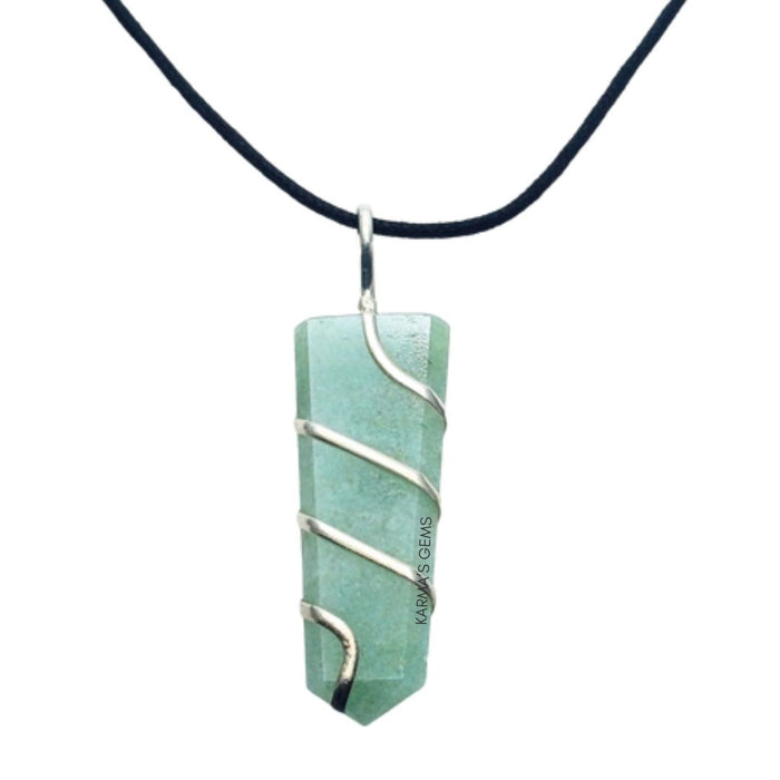 PENDENTIF PLAT ENROULÉ EN AVENTURINE VERTE