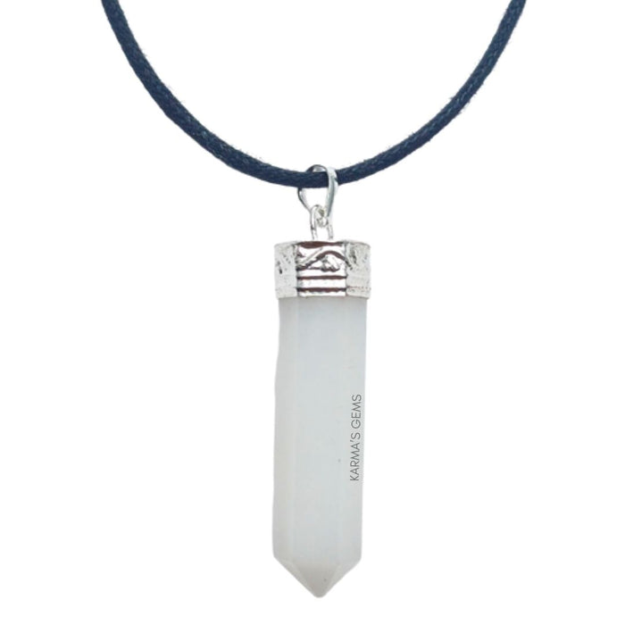 WHITE QUARTZ POINT PENCIL PENDANT