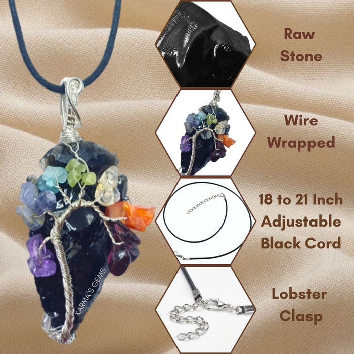 Anhänger mit Pfeilspitze aus schwarzem Obsidian