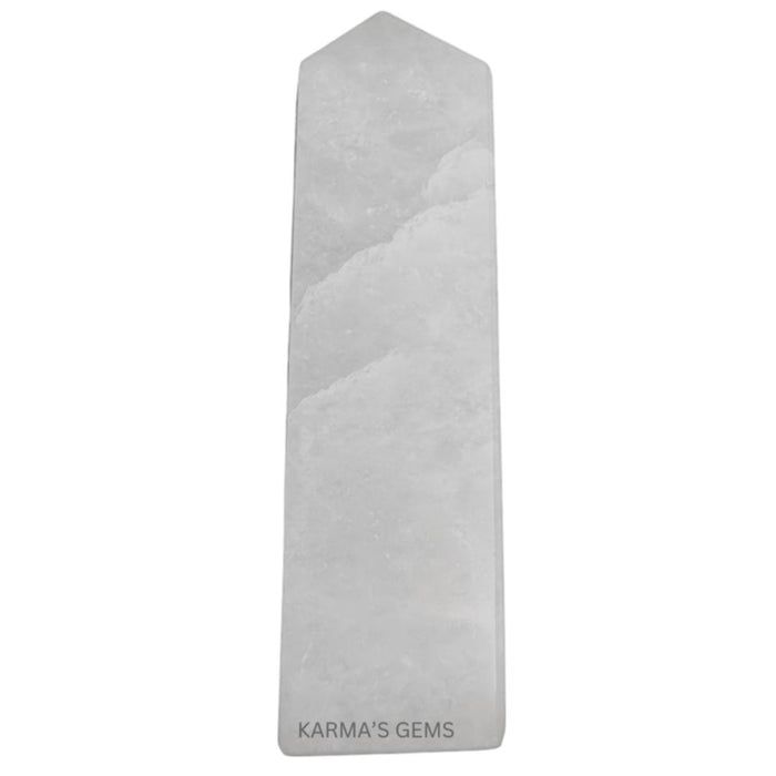 4 CORNER WHITE QUARTZ OBELISK