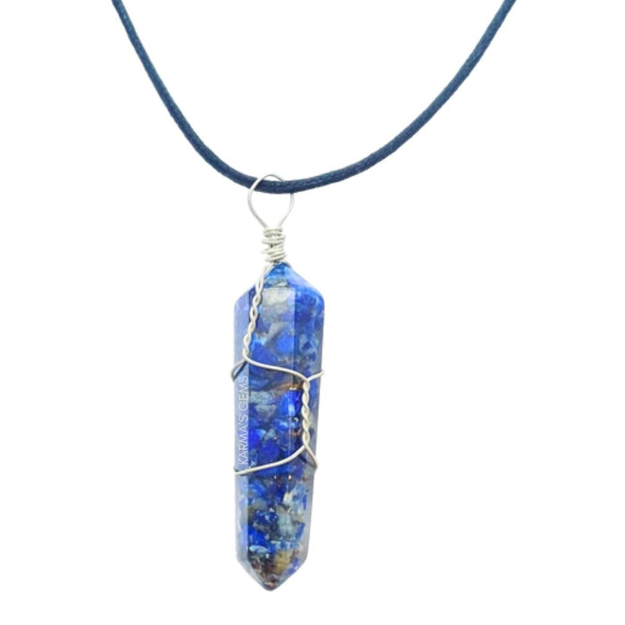 PENDENTIF ENROULÉ EN LAPIS-LAZULI À DOUBLE TERMINAISON