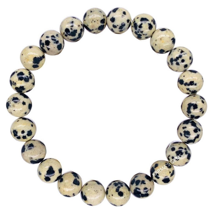 8 MM PERLEN DALMATINER JASPIS ARMBAND
