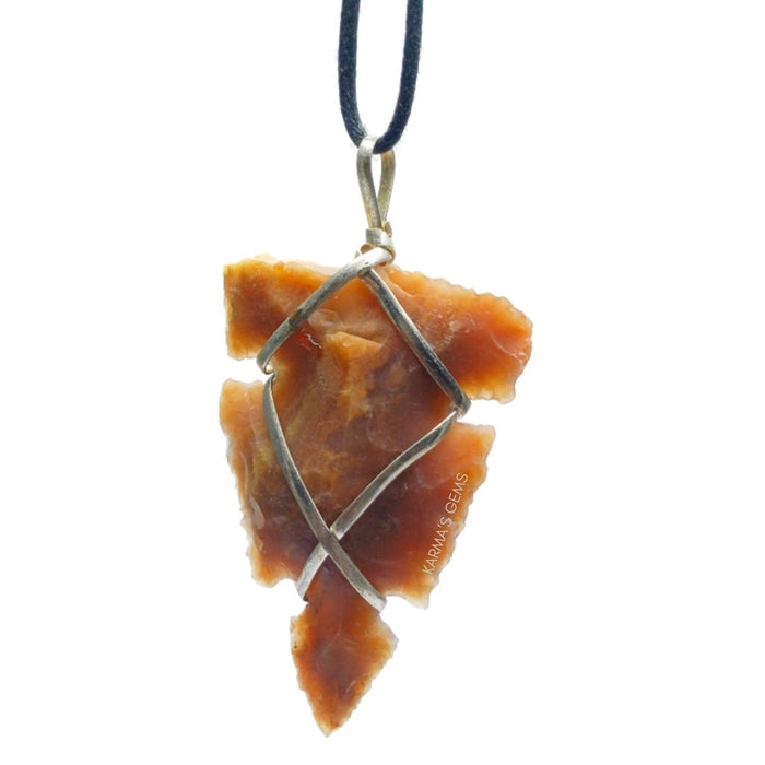 1" TO 1.5" FANCY JASPER SPEARHEAD ARROWHEAD PENDANT