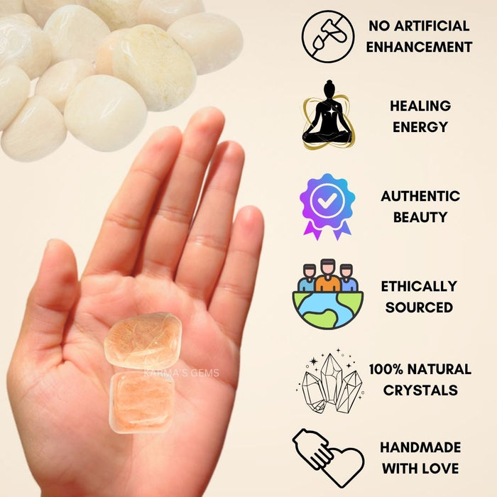 15 TO 25 MM PEACH MOONSTONE POLISH TUMBLED STONE