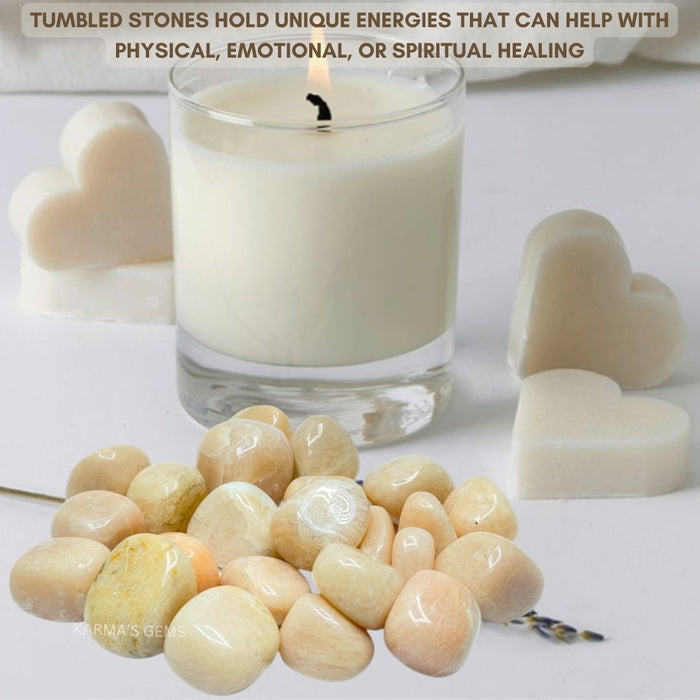 15 TO 25 MM PEACH MOONSTONE POLISH TUMBLED STONE