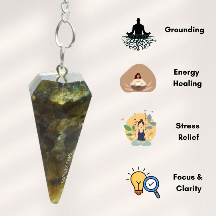 PENDULE DE RASTÉSIE EN PIERRE DE LABRADORITE