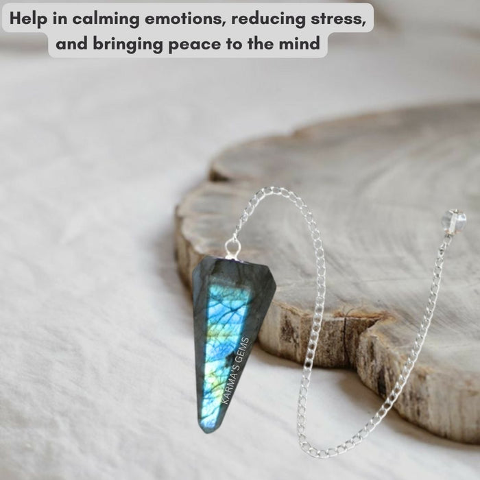 PENDULE DE RASTÉSIE EN PIERRE DE LABRADORITE
