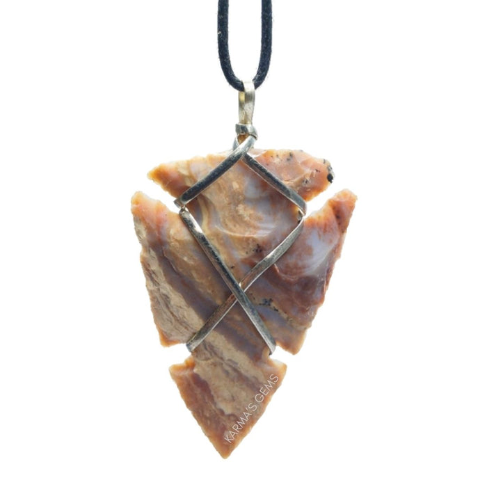 1" TO 1.5" FANCY JASPER SPEARHEAD ARROWHEAD PENDANT